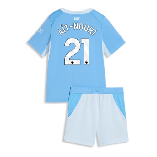 Stroje piłkarskie Manchester City Rayan Ait-Nouri #21 Koszulka Podstawowej dla dzieci 2026-27 Krótki Rękaw (+ szorty)